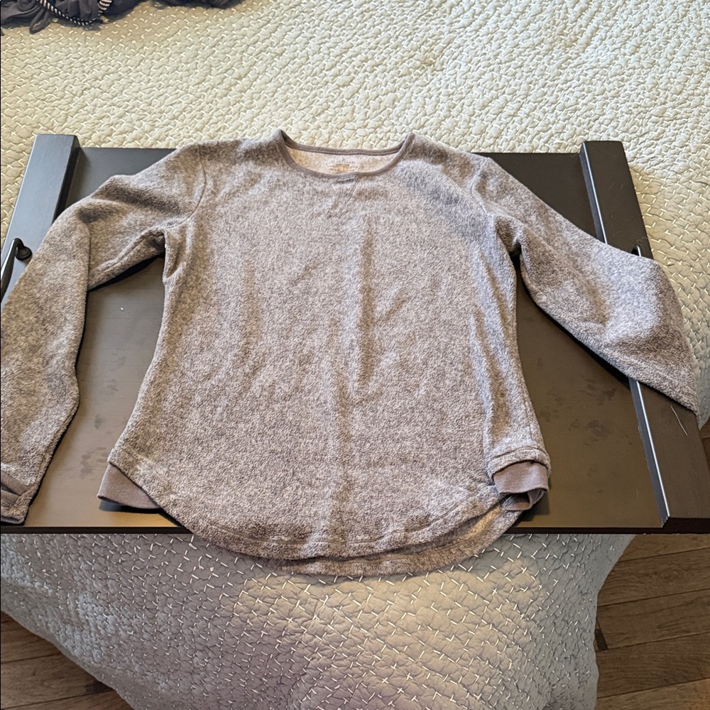 Cuddl Duds Heathered Gray Crewneck Sweatshirt